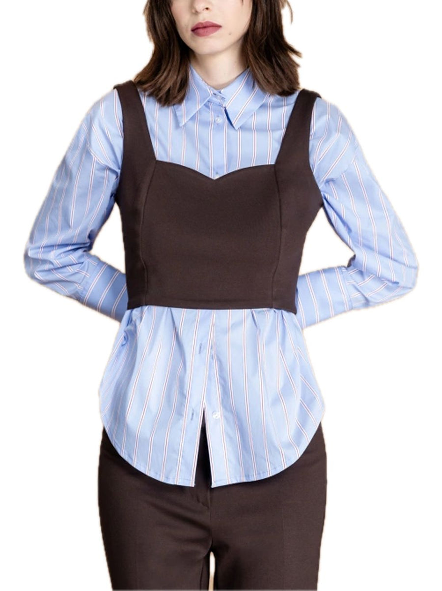 Camicia Righe Colore Unico - Azzurro — 2