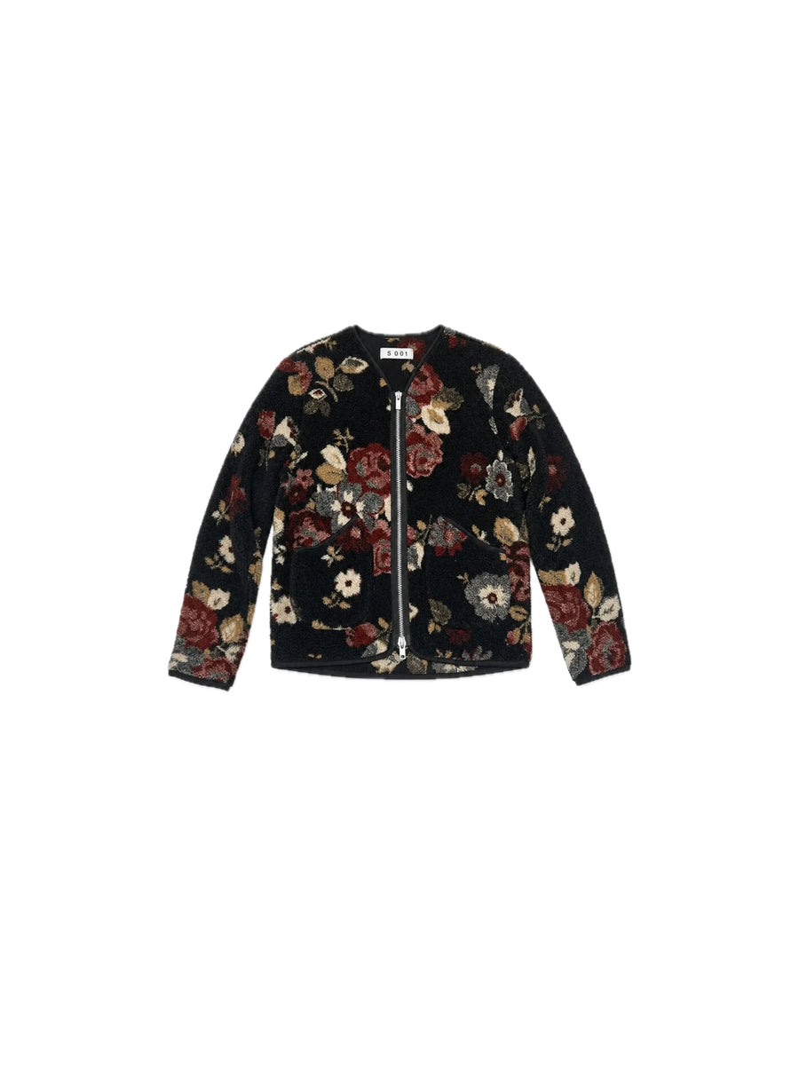 Jacquard Patterned Wool Jacket - Flowers