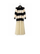 Striped and Lace Dress - Black and White