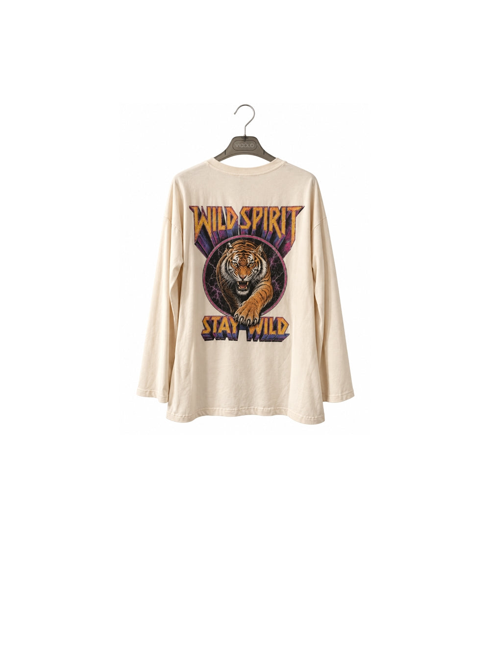 Tiger Long Sleeve T-Shirt - Butter — 2