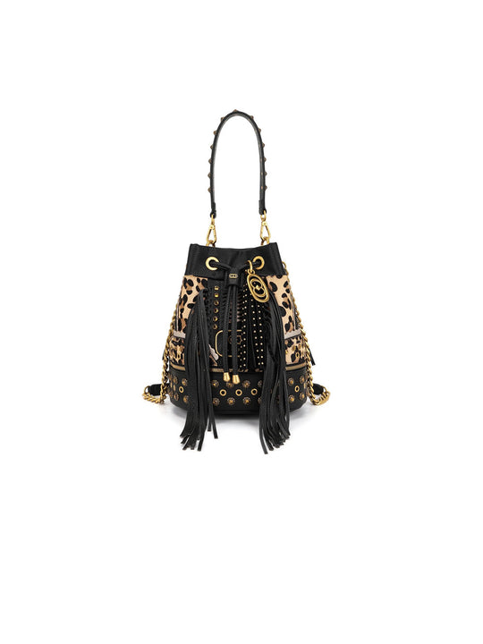 Jungle Bucket Pu Leather + Horse - Leopard