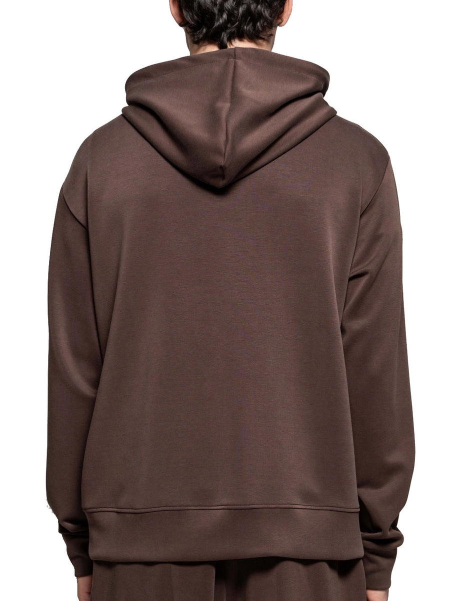 Felpa Cappuccio Zip - Moro — 2