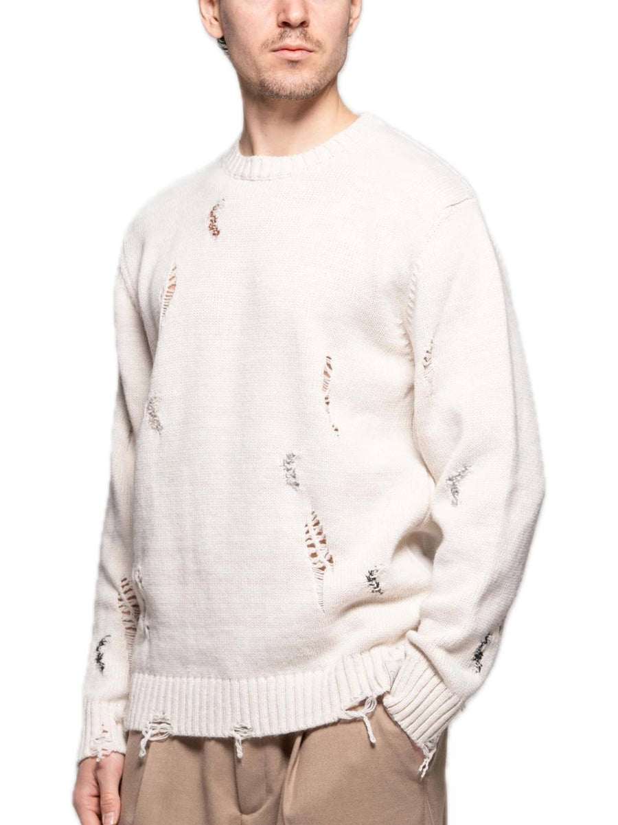 M Crew Neck Puntacci Rott - Cream — 2