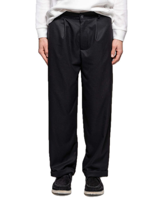 Pantalone Panno Japan Risvolto - Nero