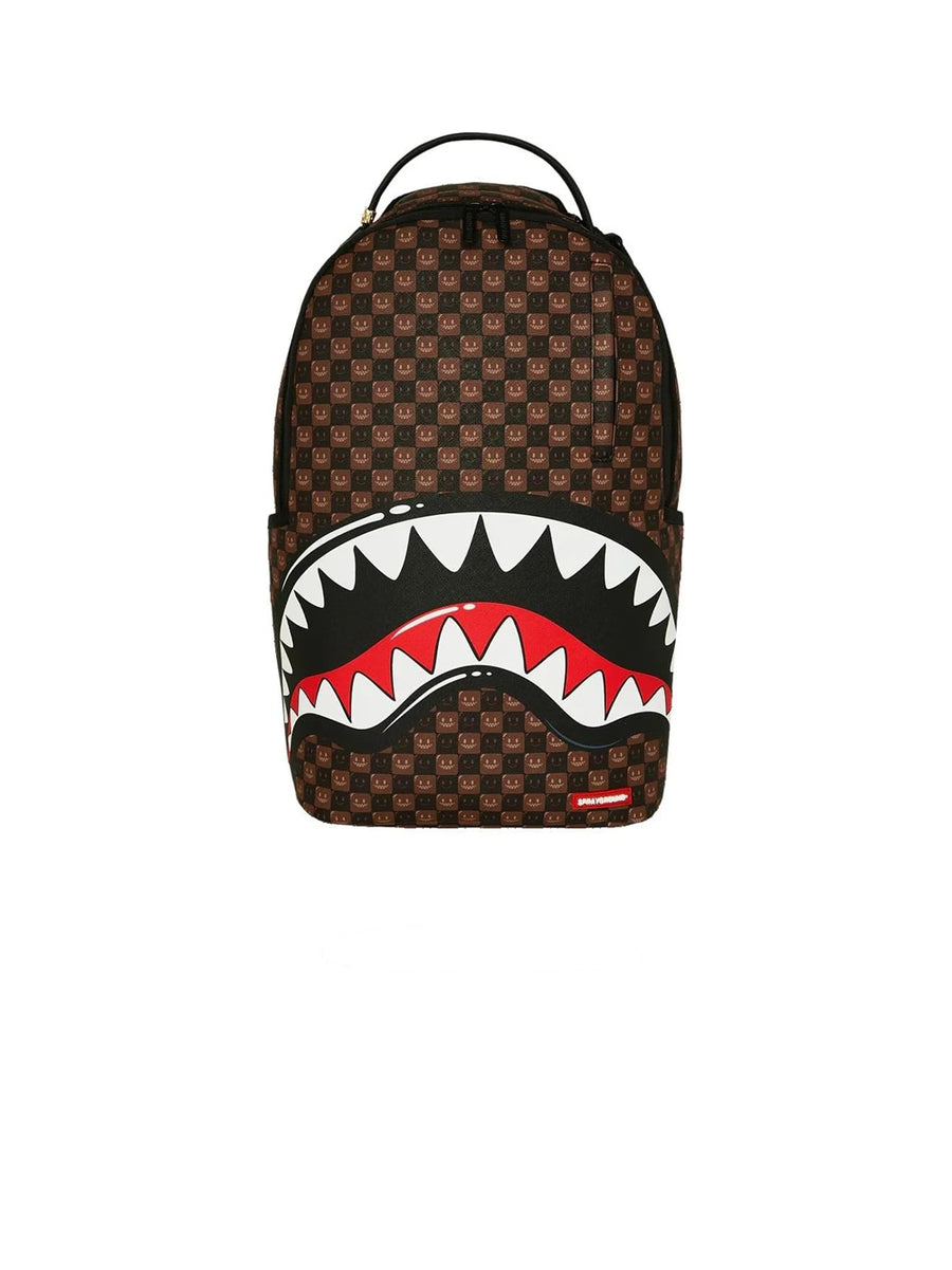Sharks In Paris Wtf Bubble Brown Check Backpack