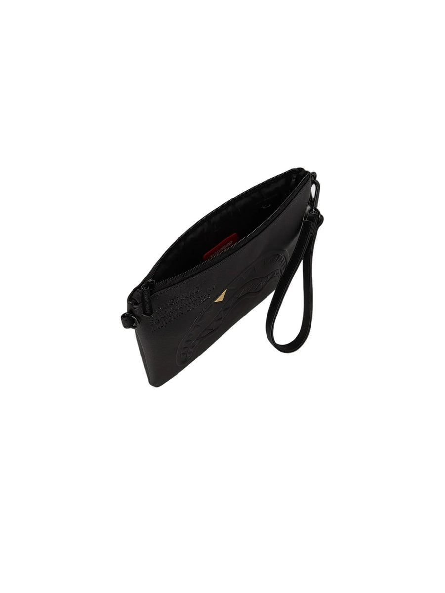 Blacked Out Embossed Gold Tooth Crossover Clutch — 2