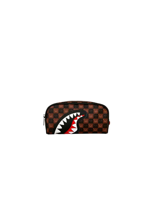 Sharks In Paris Wtf Bubble Brown Check Pouch