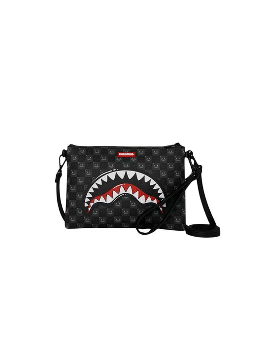 Sharks In Paris Wtf Bubbly Black Check Crossover Clutch