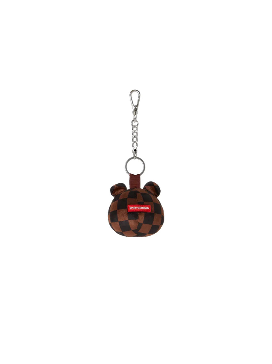 Brown Checker Bear Head Keychain — 2