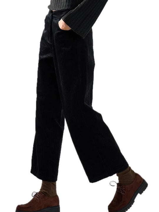 Ladies Trousers - Black Corduroy