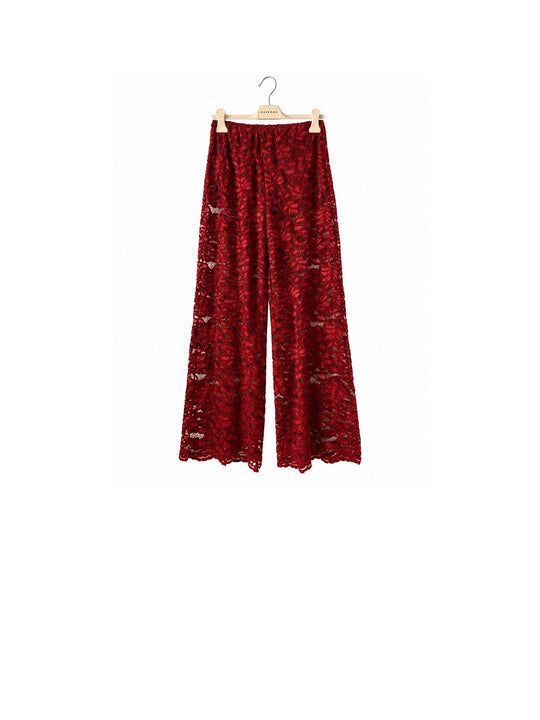 Pantalone Elastico Pizzo - Rosso
