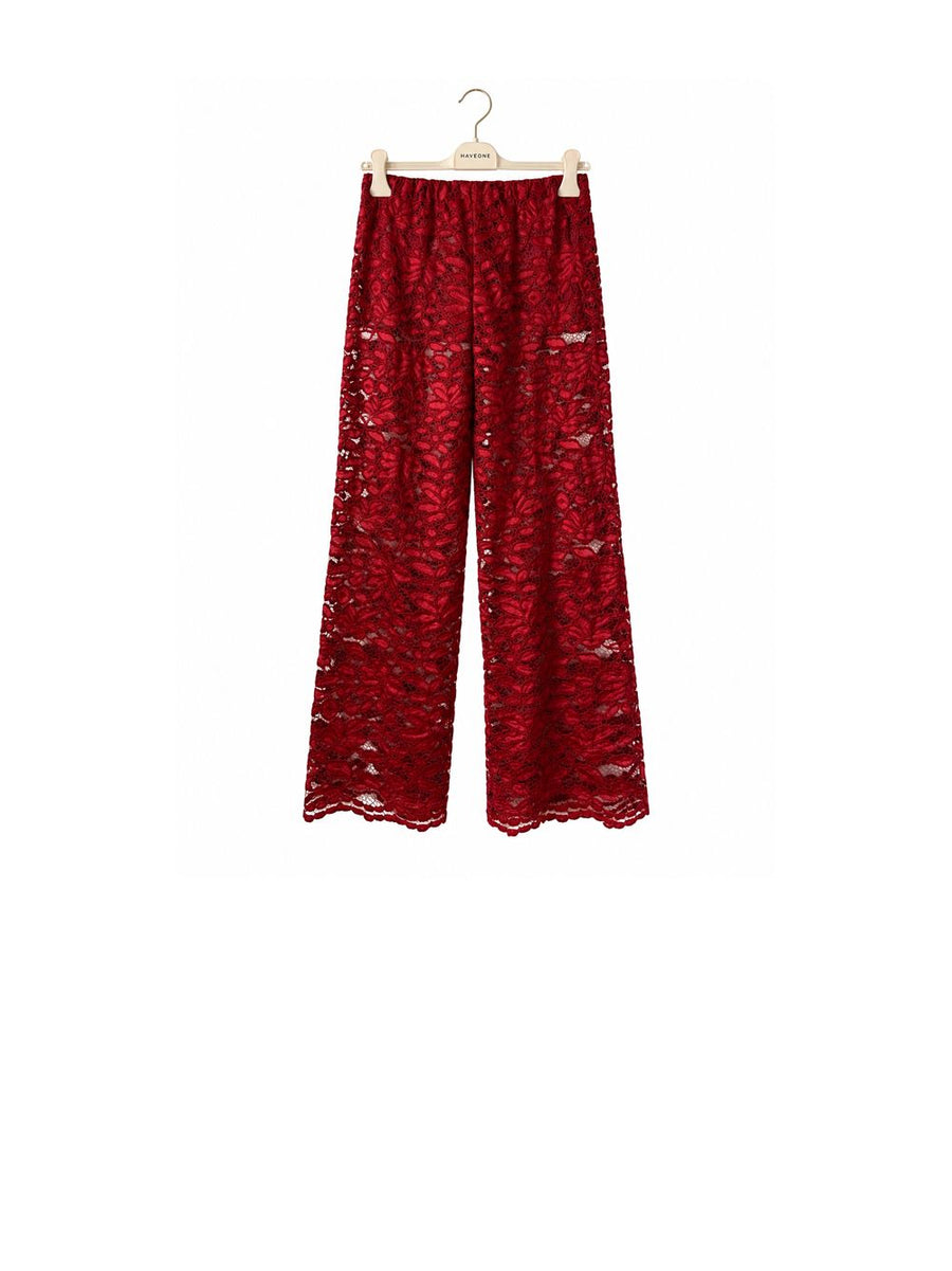 Pantalone Elastico Pizzo - Rosso — 2