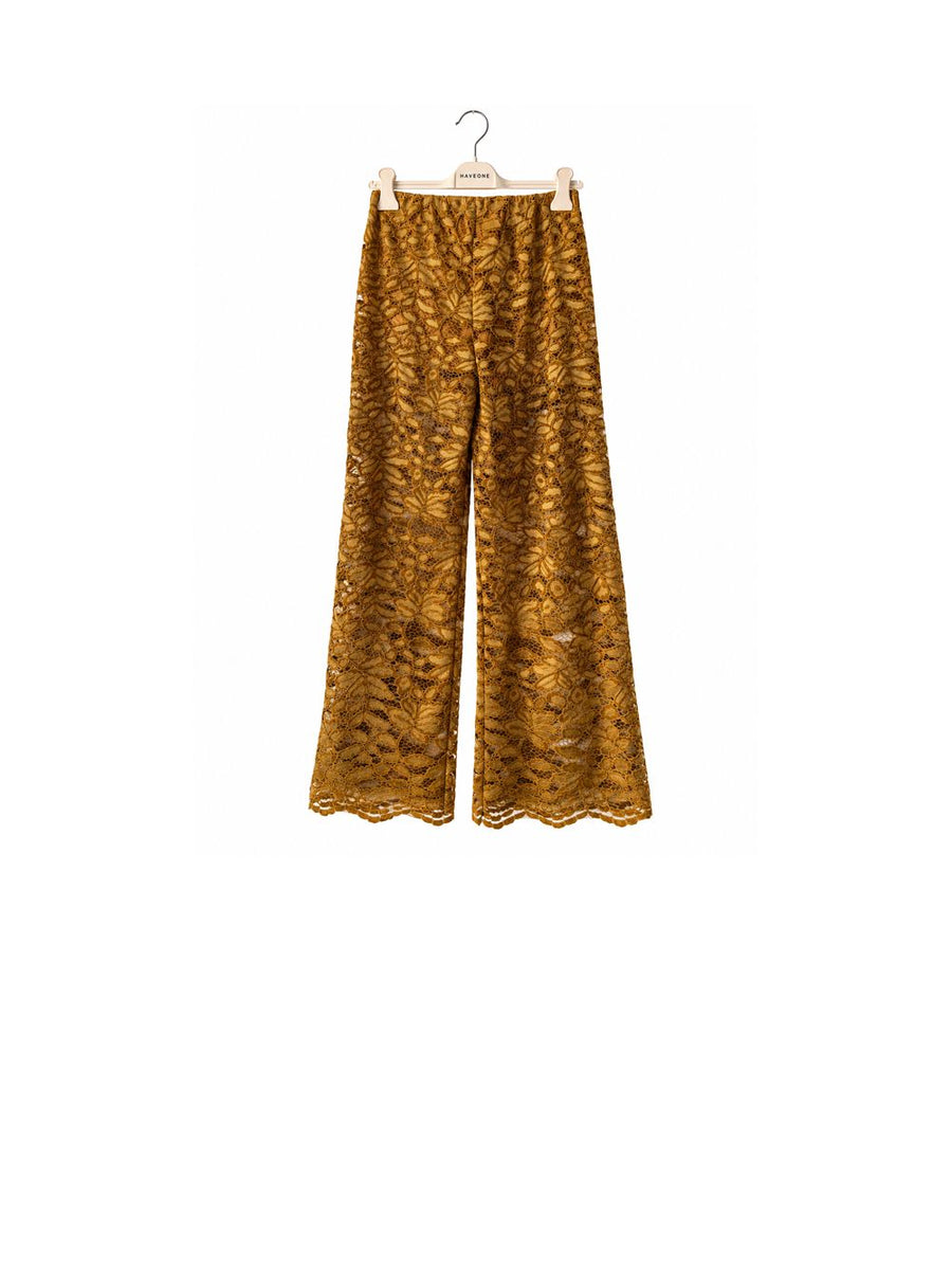 Pantalone Elastico Pizzo - Olio — 2