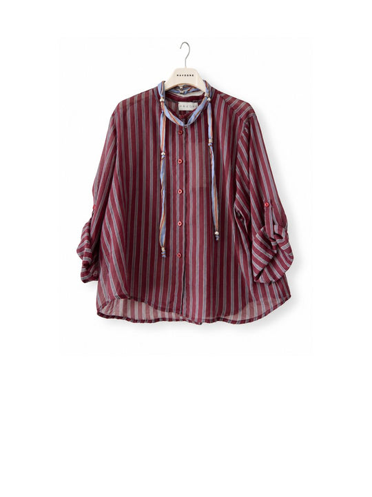Camicia Con Collana Riga 6 - Bordeaux