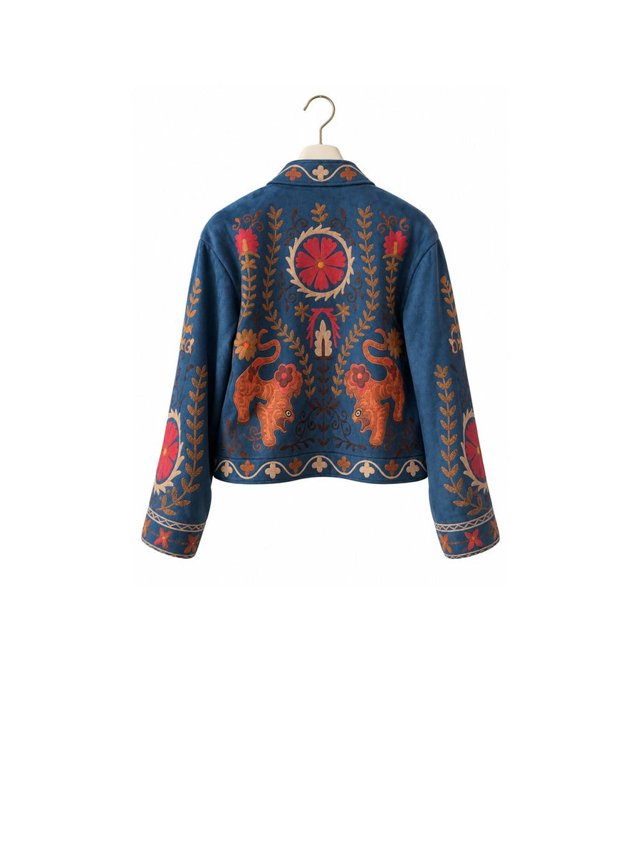 Bomber Ricamo Con Polso Rigato St. Drago - Blu — 2
