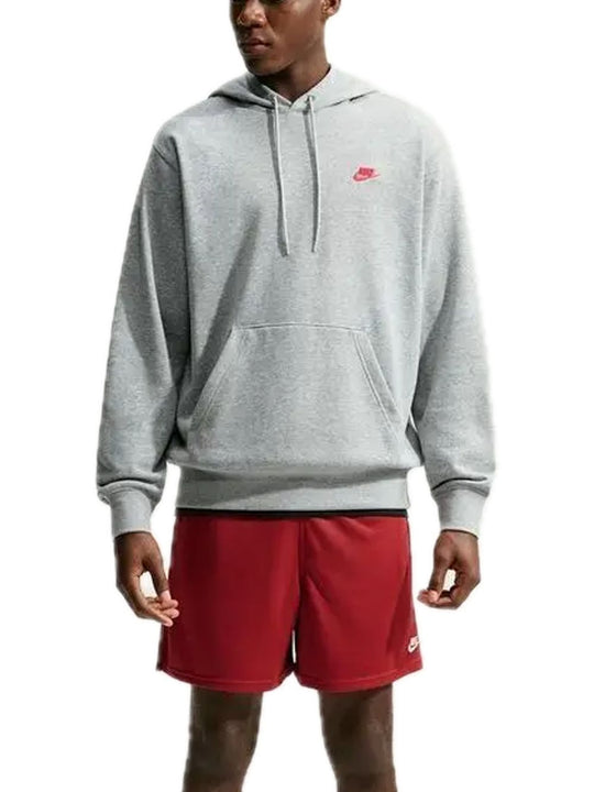 Nike Club Men's French Terry - Dk Grey Heather University Red