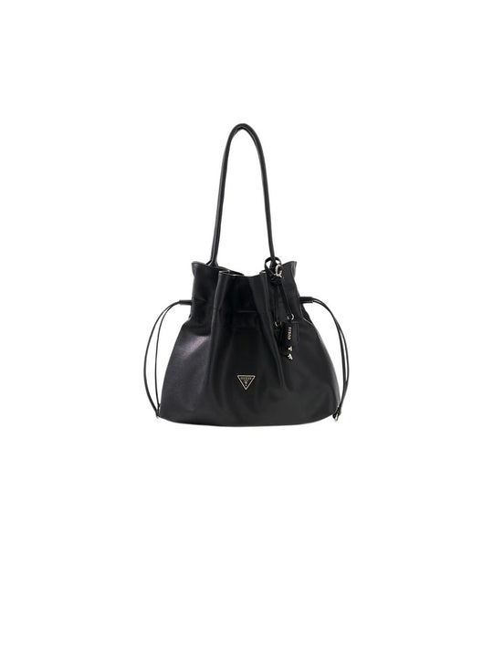 Karima Drawstring Tote - Black