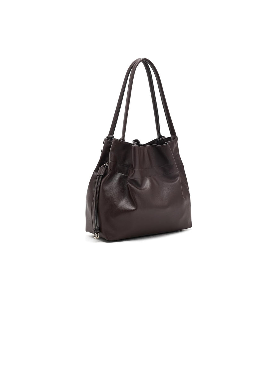Karima Drawstring Tote - Brown — 2