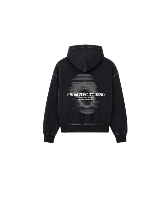 Hoodie Washed - Black