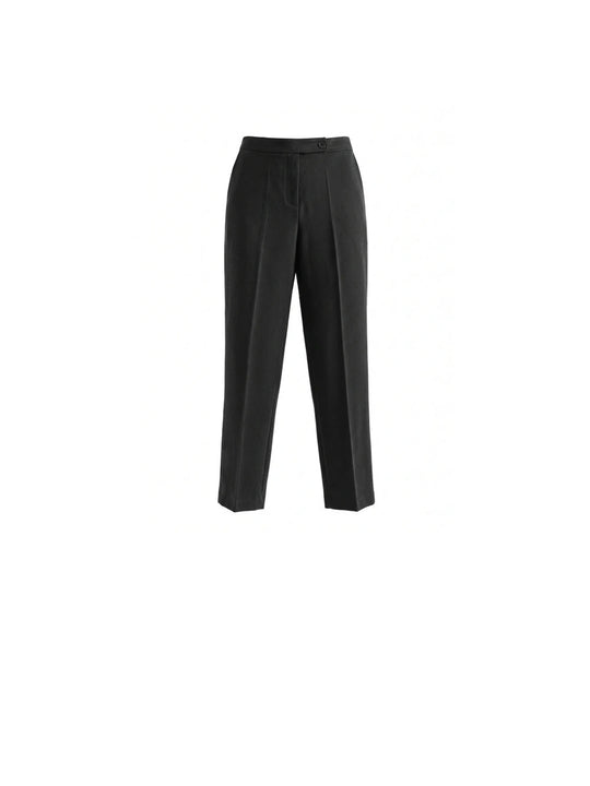 Pantalone Flanella Con Elastico - Nero