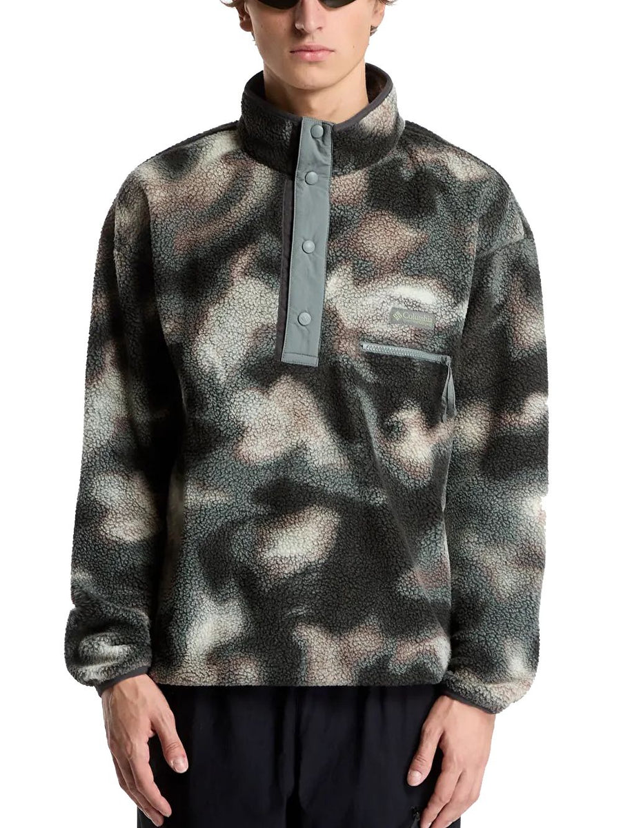 Helvetia II Printed Half Snap Fleece - Sedona Sage Dyeflow