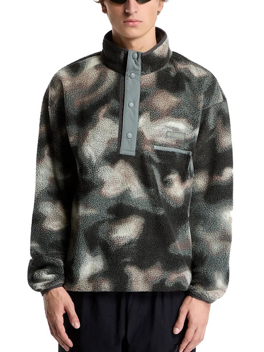 Helvetia II Printed Half Snap Fleece - Sedona Sage Dyeflow