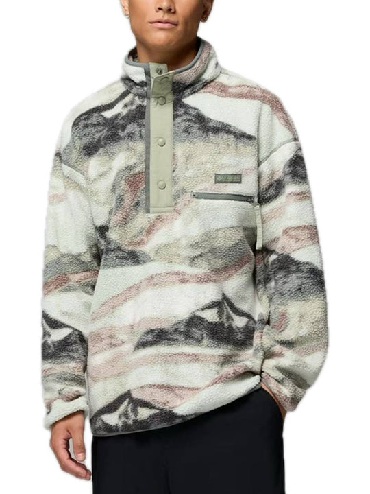 Helvetia II Printed Half Snap Fleece - Sedona Sage Summits