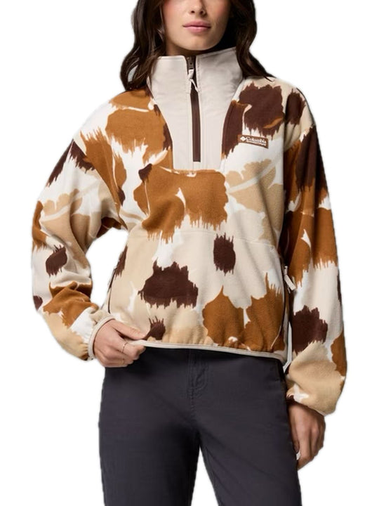 Sequoia Grove II Printed Half Zip - Camel Brown Ikatbloom