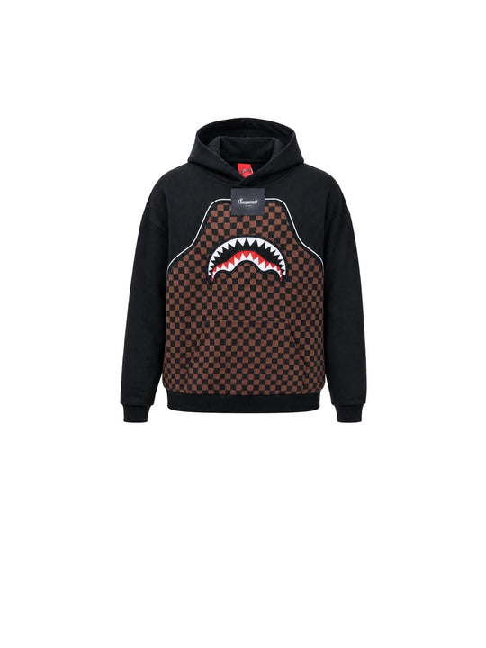Checkered Contrast Comfy Hoodie