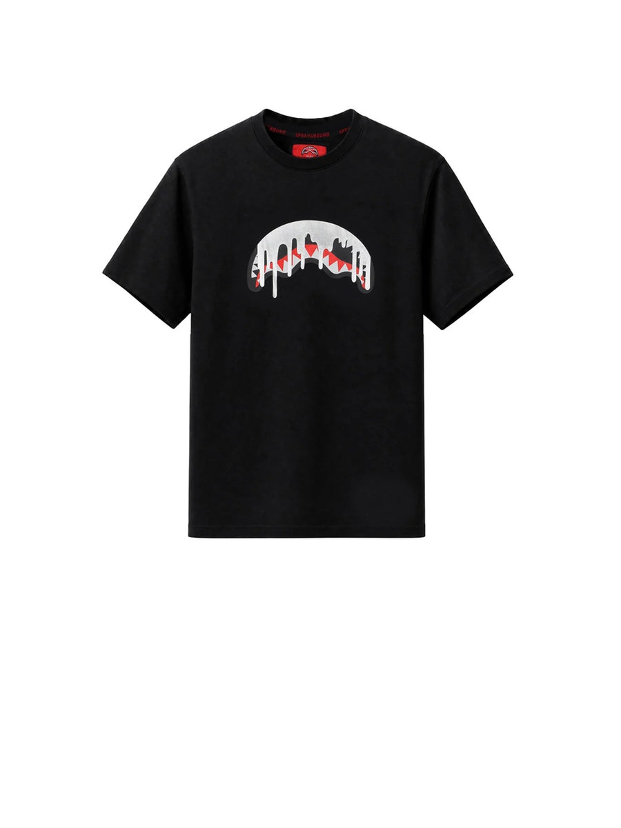 Silver Drip Over T-shirt - Black