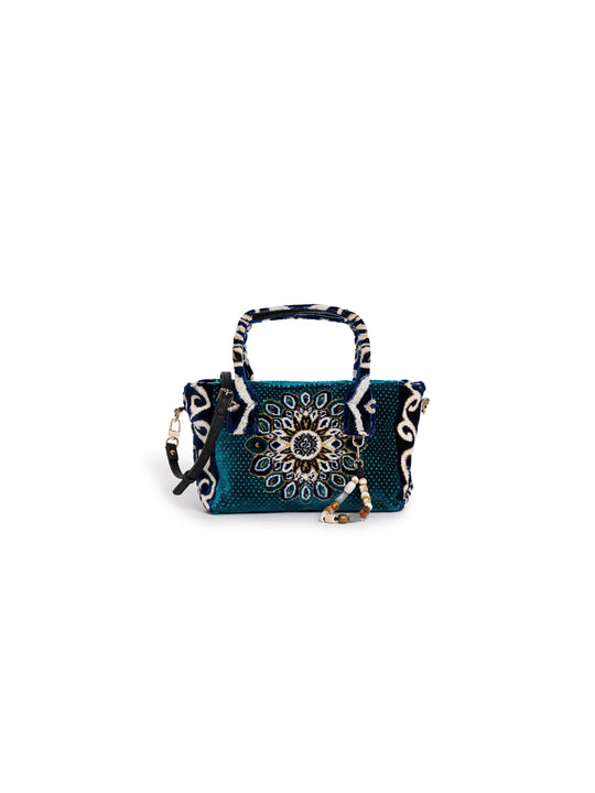 Borsa Sintetica Carpe-T Diem - Blu Multicolor