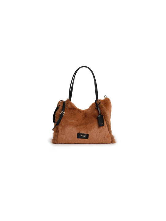 Borsa Sintetica Pelo Smeraldo - Cannella Nero