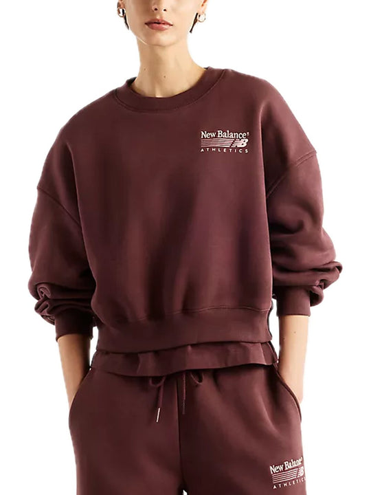 Trackside Fleece Crew - Cherry Leather