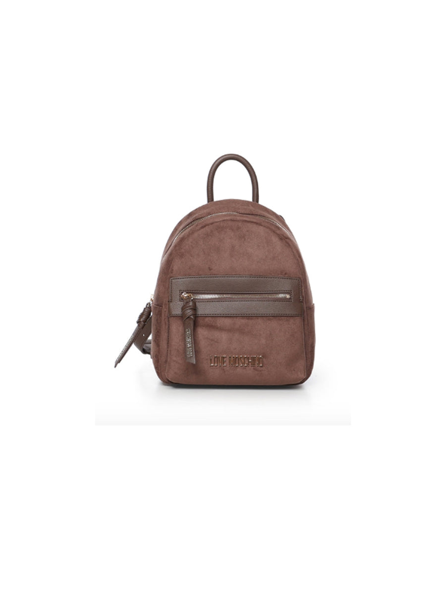 Velour PL + PU Backpack - Brown