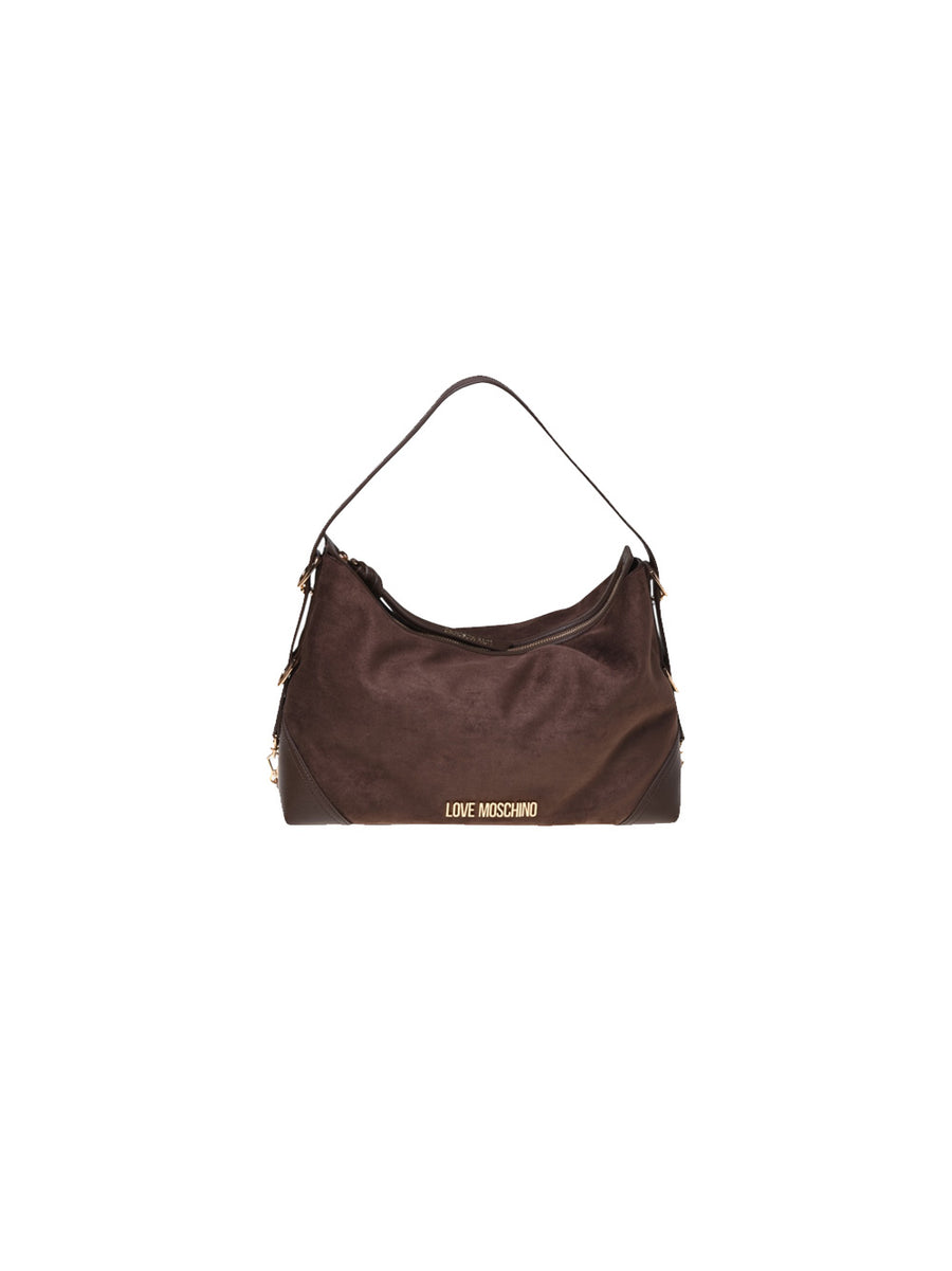 Borsa Velour PL + Pu - Marrone