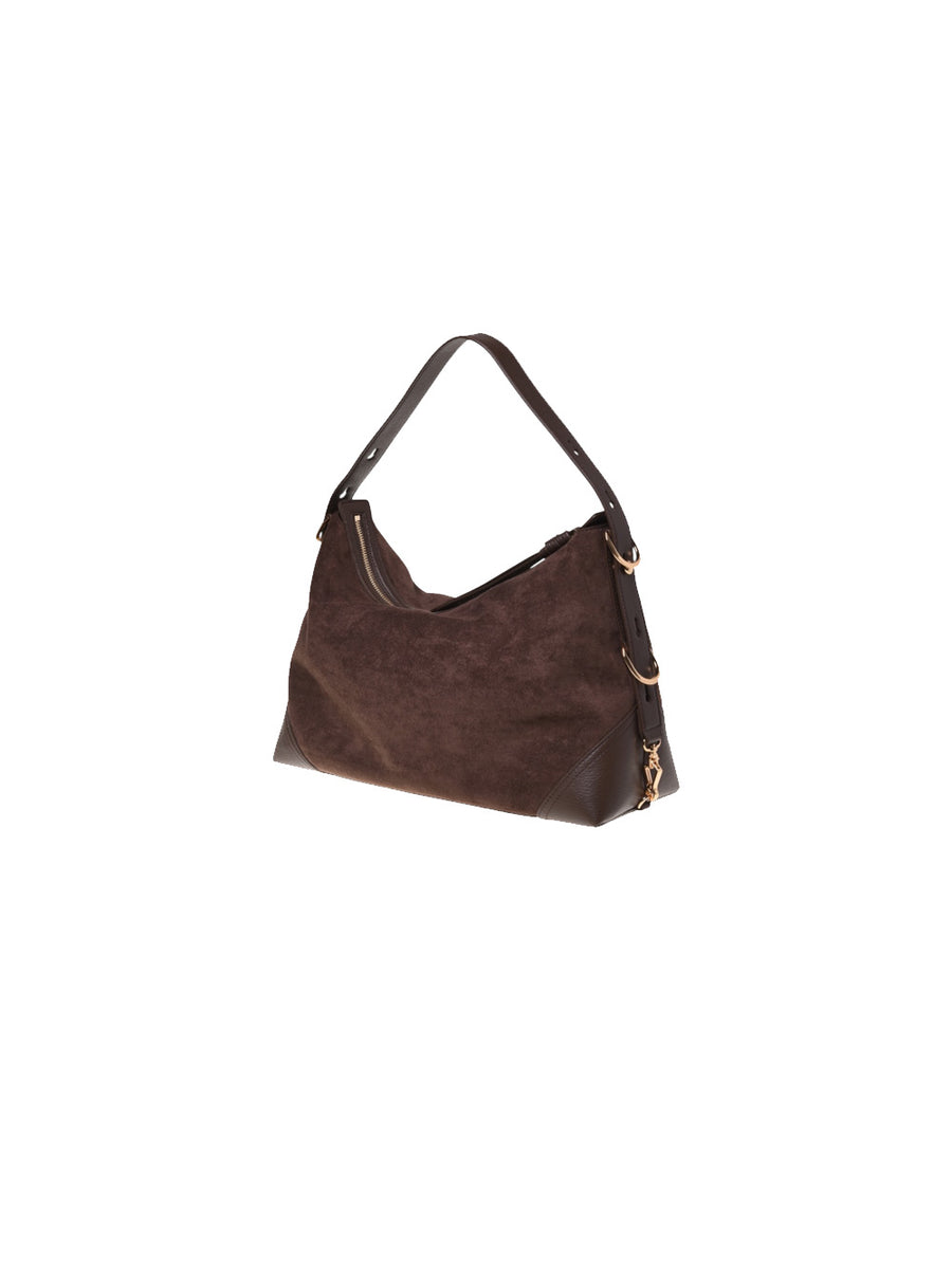 Borsa Velour PL + Pu - Marrone — 2