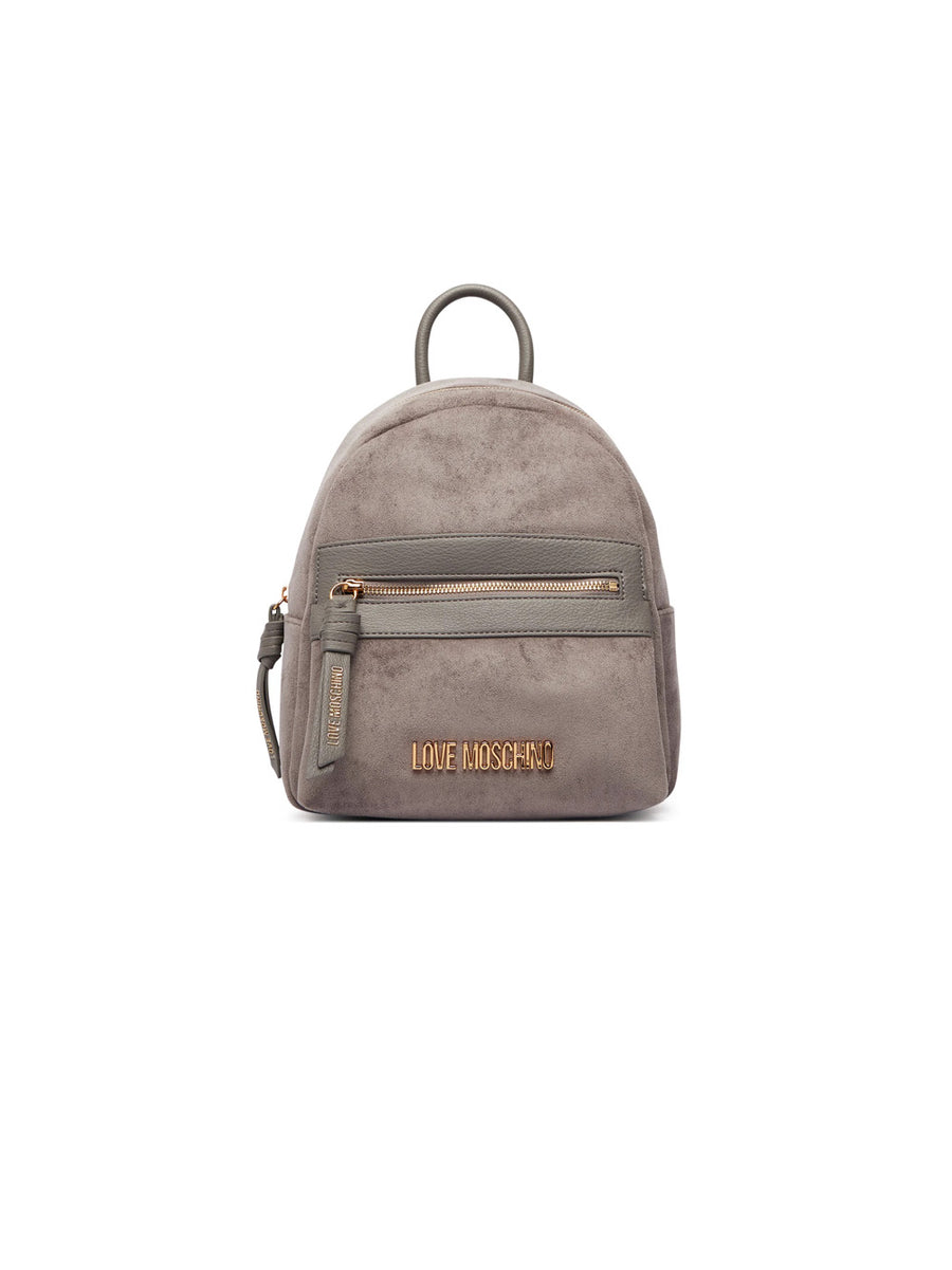 Velour PL + PU Backpack - Grey