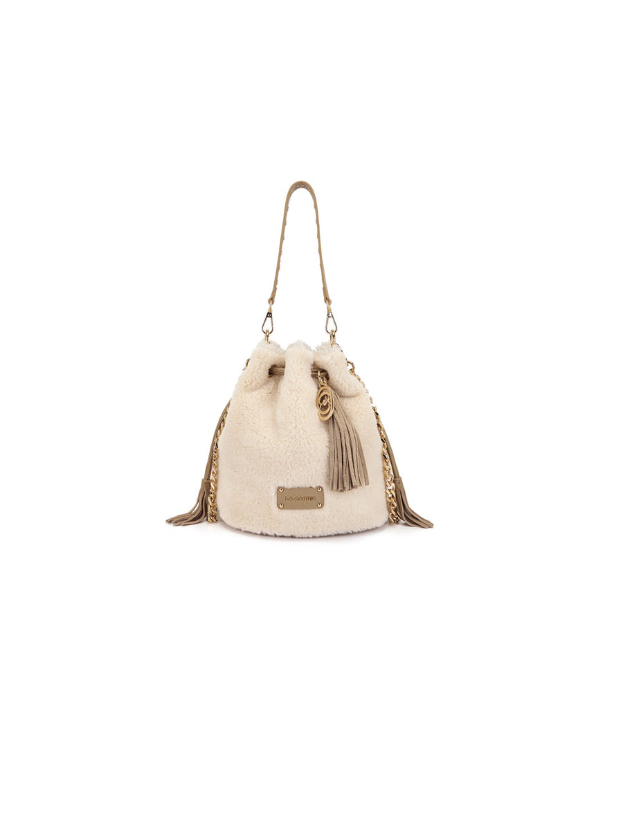 Teddy Bucket Eco Fur - Ivory