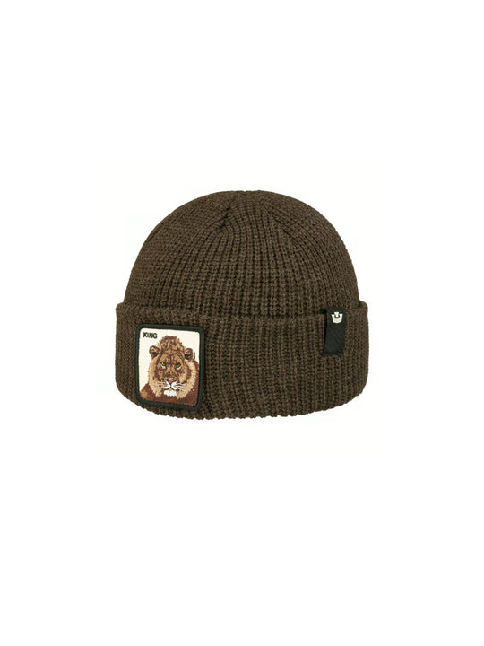 The King Lion Tall Beanie - Ground Brown