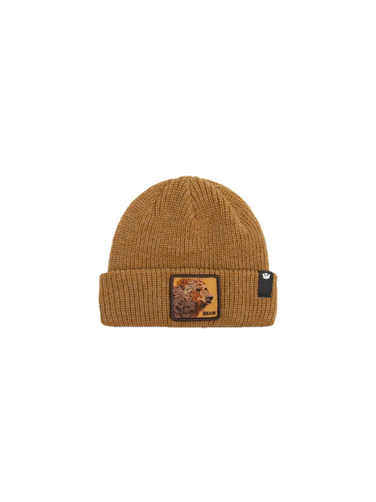 The Amber Bear Tall Beanie - Amber Tan