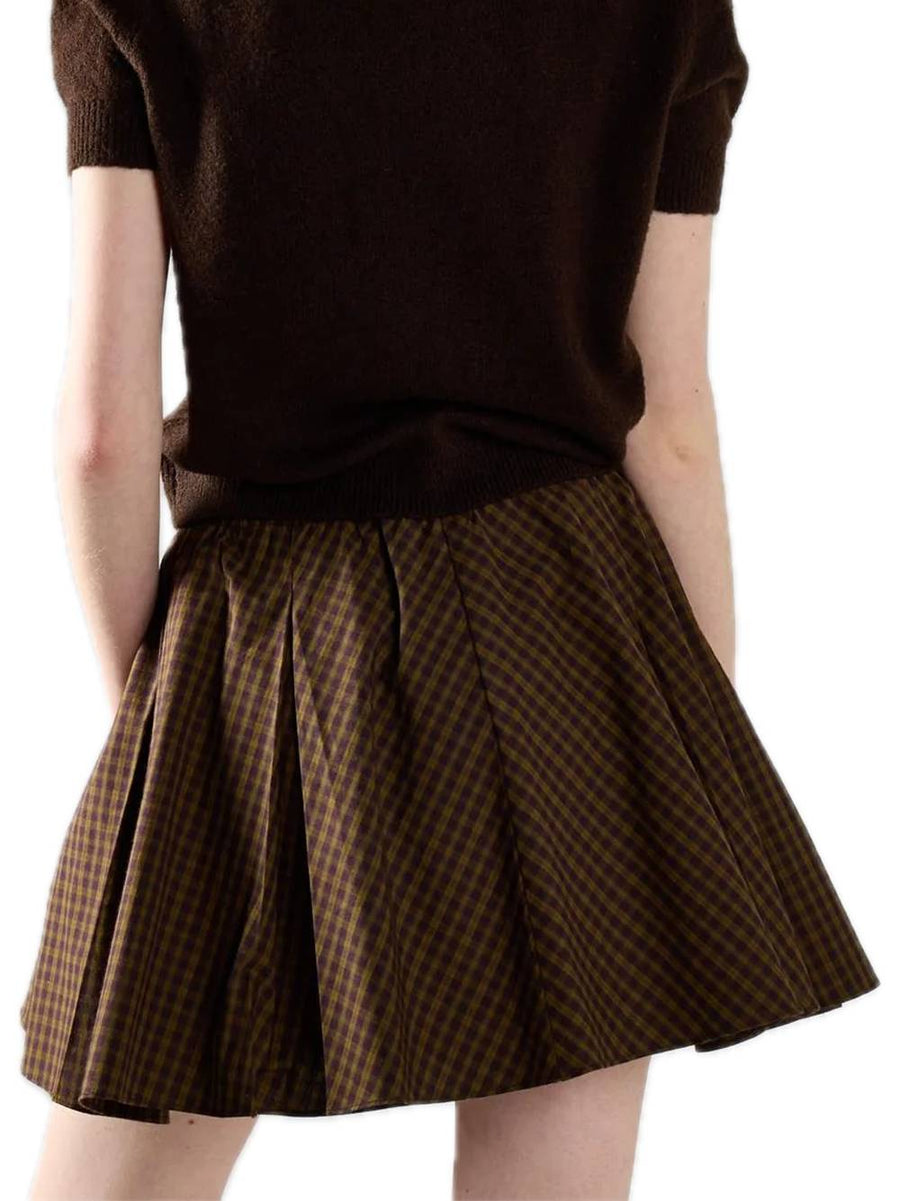 Ladies Skirt - Khaki Brown Check — 2
