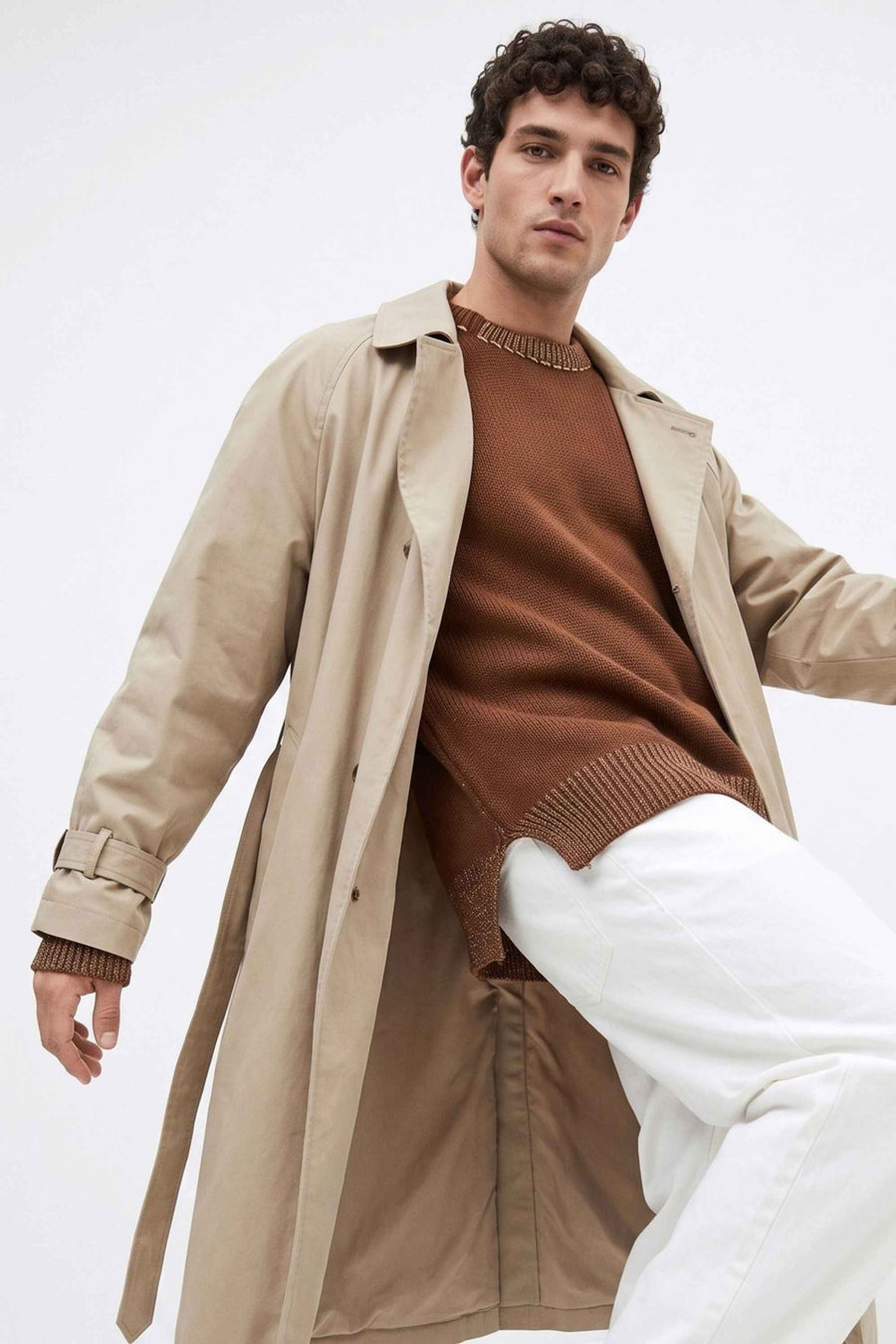 Maglia Toppe Punt. Bicolore - Tabacco/Cammello