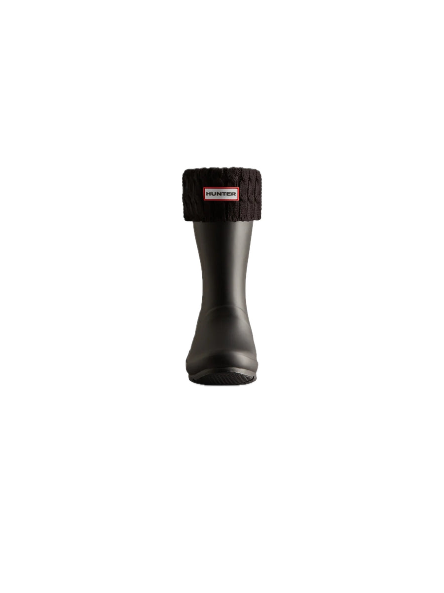6 Stitch Cable Short Boot Sock - Black — 2