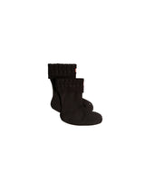 6 Stitch Cable Short Boot Sock - Black