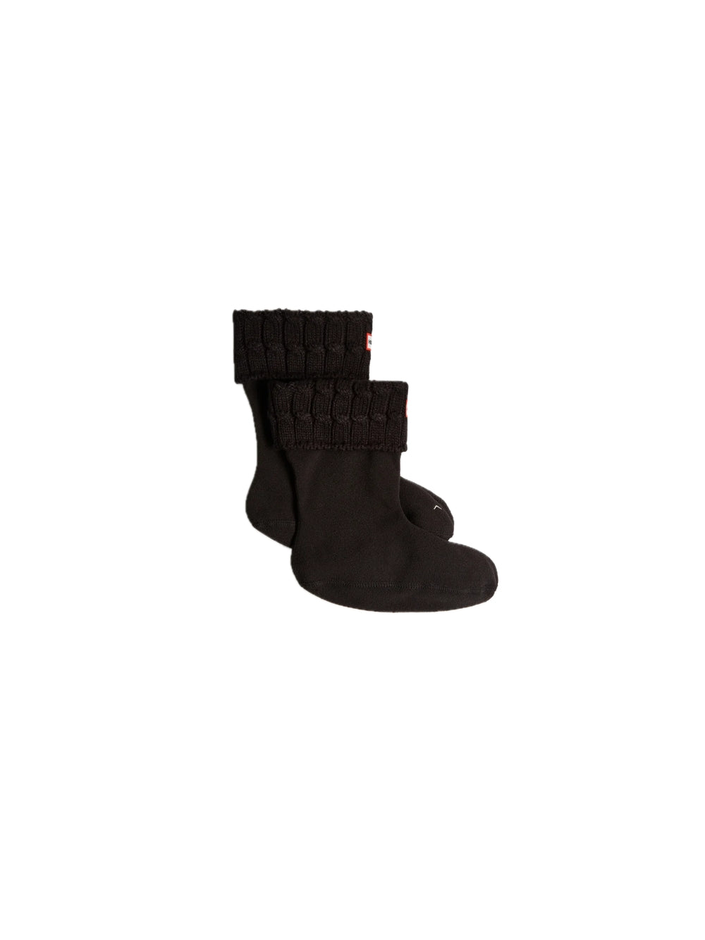 6 Stitch Cable Short Boot Sock - Black — 1