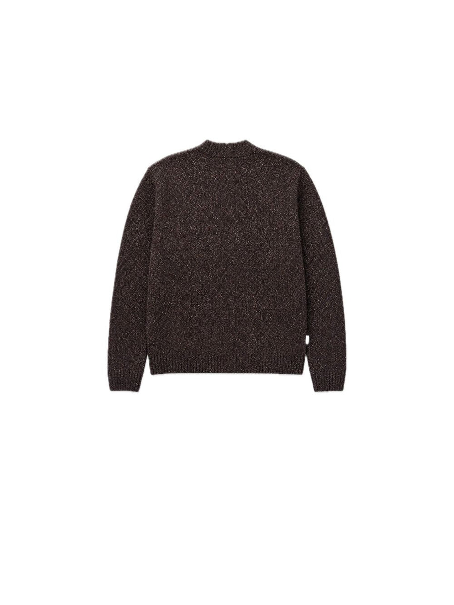 Cardigan In Maglia Con Filato Miscelato - Brown — 2