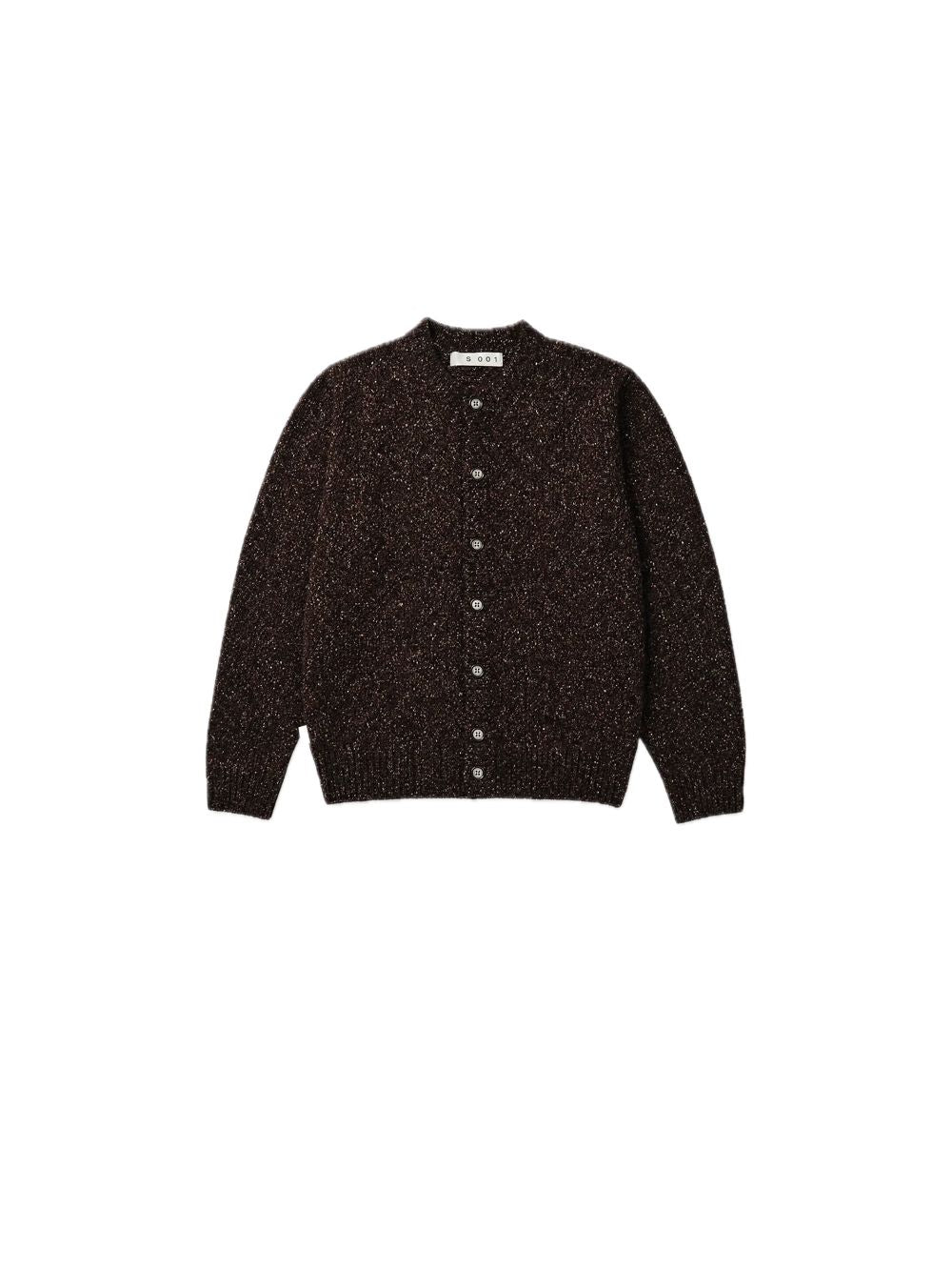 Cardigan In Maglia Con Filato Miscelato - Brown — 1