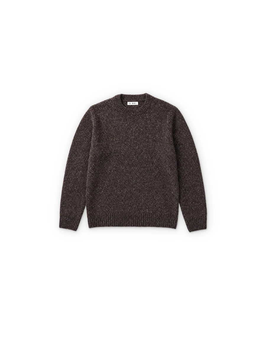 Maglione Girocollo Con Filato Miscelato - Brown