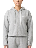 Felpa Con Zip E Cappuccio - Grigio
