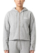 Felpa Con Zip E Cappuccio - Grigio
